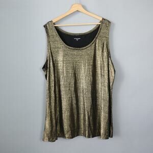 Eileen Fisher Tank Top Plus 3X Gold Organic Linen